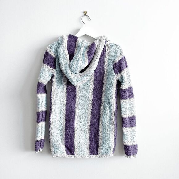 TNA Women's Boho Sweater Baja Hoodie Pullover Knitted Stripe Multicolor Size XS - Picture 2 of 8